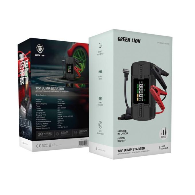 جامپ استارتر 12 ولت گرین لاین Green lion Jump Starter 12000mAh