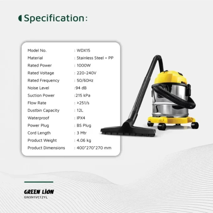 جاروبرقی گرین لاین مدل ULTRA 3IN1