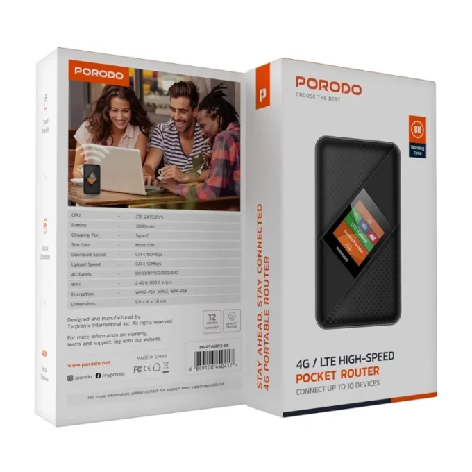 مودم جیبی پرودو Porodo 4G / LTE High-Speed Pocket Router - Image 5